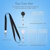 Horizontal and Vertical Waterproof ID Card Holder with Lanyard, Easy Pull Buckle, Retractable Badge Holder
