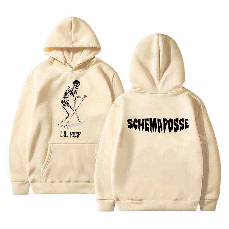 Рэппер Lil Peep Череп Графический принт Толстовки Осень Зима Унисекс Женщины Хип-Хоп Винтаж Уличная Одежда Унисекс Негабаритный Толстовка с Капюшоном