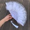 Retro Artificial Feather Fan Handheld Folding Fan Faux Feather Plush Fan  Dance Performance
