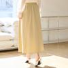 VICTORIA&VERA Women's A-Line Elastic Waist Pleated Midi Skirt