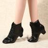 New Square Dance Shoes Latin Dance Shoes Soft Leather Dance Shoes Women's Middle Heel Soft Sole Sailor Dance Boots Jazz Dance Boots