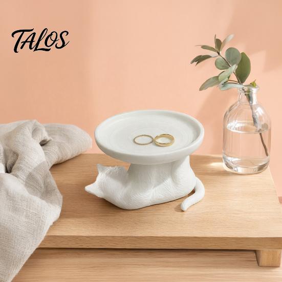 Talos 3D-печатный поднос-лежанка для кошки, милый держатель для колец и органайзер для сережек на туалетный столик, декоративная кошачья шкатулка для браслетов