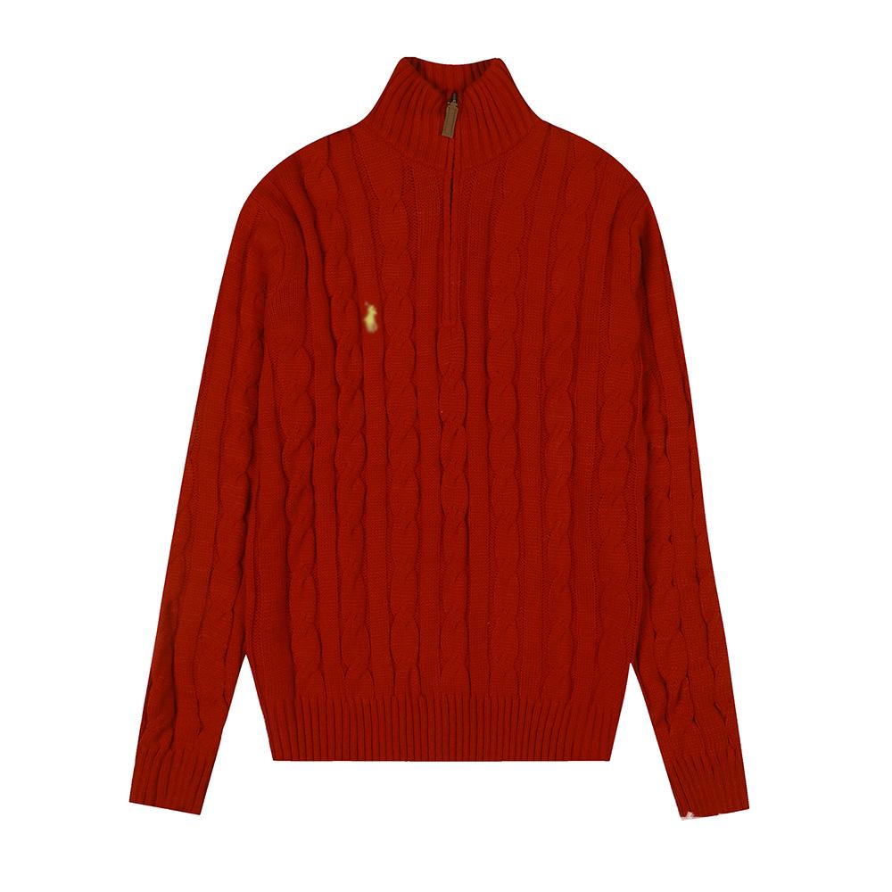 Ralph Women's Thick Knit Half Zip Stand Collar Sweater