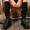 Fashion 2025 Autumn Winter Large Size 36-43 Stretch Knitting Sock Long Boots Thick Bottom Round Head Over Knee Women's Boots Fashion