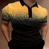 Men's Gradient Printing Tie-Dye Sports Polo Shirt: European & American Summer Ins Cross-Border Quick-Drying Top.