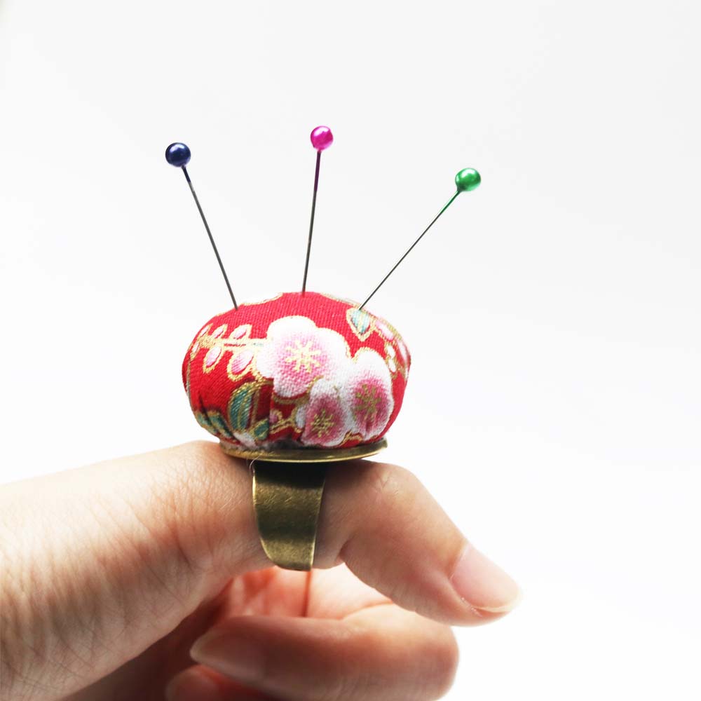 Stitch Fabric Cotton Ring Ball Shaped Pin Cushion Sewing Accessories Needle Pillow Needle Holder