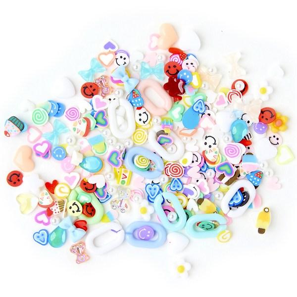 Lonaudi Nail Parts Candy Stone Large Capacity Deco Parts A L02027, 1 Piece, Mixed Colors