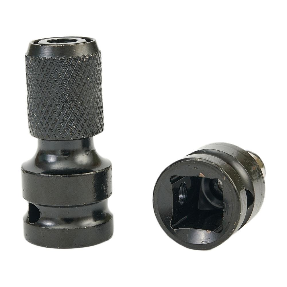 Drill Bit Chuck Adapters 2Pcs 1/2 Square Drive To 1/4 Hex Shank Conversion