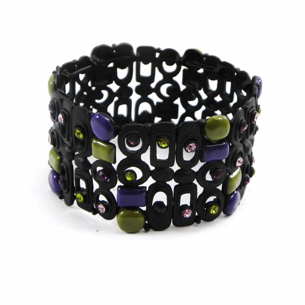 NOA [I2163] - Designer Bracelet 'Sissi' Green Purple Black