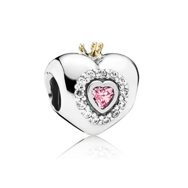 Новый модный шарм, оригинальная розовая коллекция, птица, пять лепестков, цветок, бабочка, бусины для оригинального модного женского браслета, ювелирные изделия