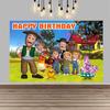 Cartoon La Granja De Zenon Backdrop Lovely Farm Theme Kids Birthday Party Decoration Baby Shower Photo Banner Photography Props