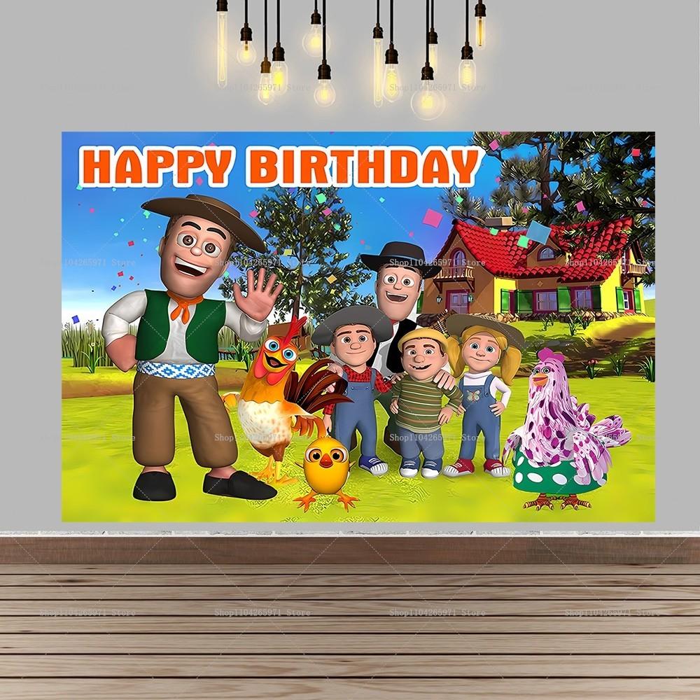 Cartoon La Granja De Zenon Backdrop Lovely Farm Theme Kids Birthday Party Decoration Baby Shower Photo Banner Photography Props