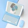 Совместимый чехол-клавиатура Bluetooth для iPad 11 Pro 2025 с круглыми клавишами и кожаной обложкой для iPad 10.2