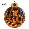Warm Atmosphere Night Lights Glowing Christmas Scene Ornament Ball with LED Light for Tree Hanging And Winter Festival Decor Tabletop Decor,