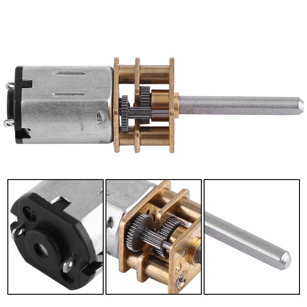 DC 12V Geared Motor Electric Micro Speed Reduction with Long Output Shaft for Robot DIY Output Shaft Diameter 3mm (12V 2000RPM)