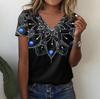 Женская футболка с 3d модным принтом и градиентом, летняя футболка Harajuku, футболка большого размера для женской одежды, новые топы с короткими рукавами и v-образным вырезом