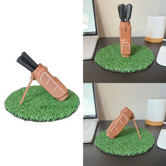 Golf Bag Pen Holder, 3D Printed Pencil Stand for Desk, Creative Golf Club Shape Organizer, Foldable Phone Stand for Office
