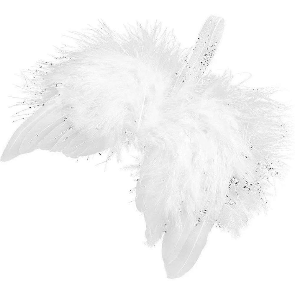 10 Pieces Mini White Feather Wings for Crafts and Decorations