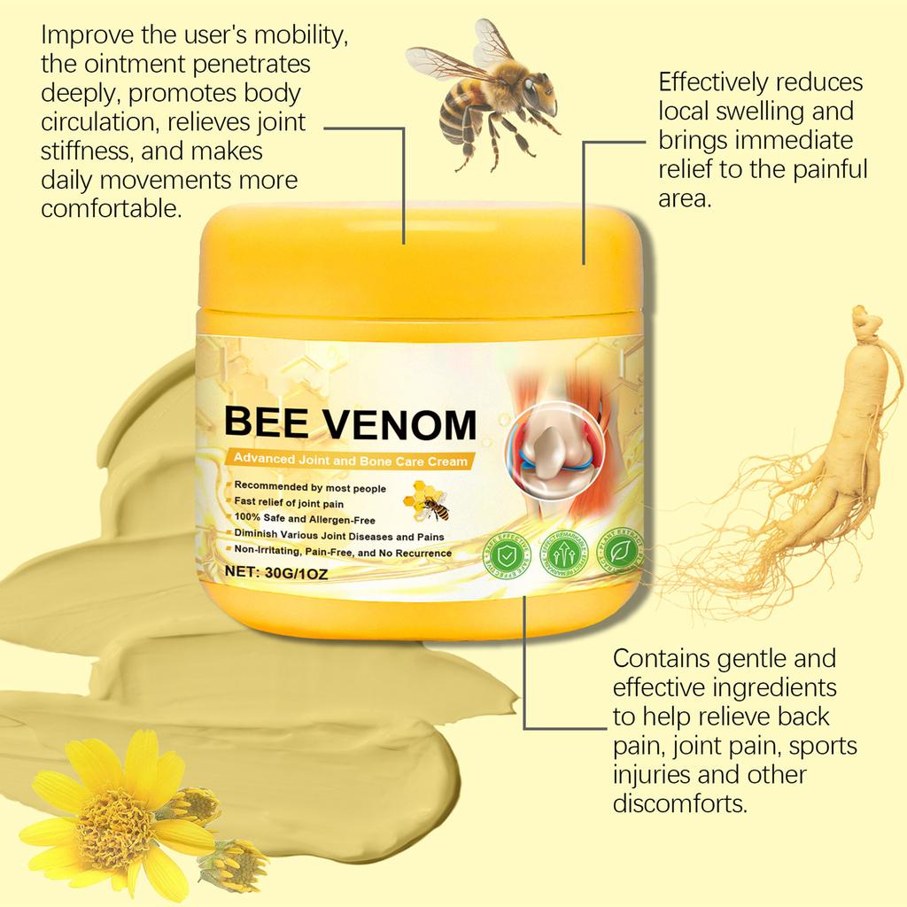 Крем для лечения суставов и костей Bee Advanced, крем для облегчения боли в суставах, крем для улучшения подвижности при локальном отеке, нежные ингредиенты, 30 г