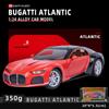 1/24 масштаб Bugatti Atlantic Supercar, литая под давлением модель автомобиля, игрушечный автомобиль с откатным механизмом со звуком и светом для детей, коллекция подарков для мальчиков и девочек