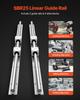 Linear Rail Kit, SBR25, 2Pcs 1200 mm (47.24 inch) Linear Motion Guide Rails and 4Pcs Bearing Slide Blocks, Fully Supported Shaft, for Cutting,