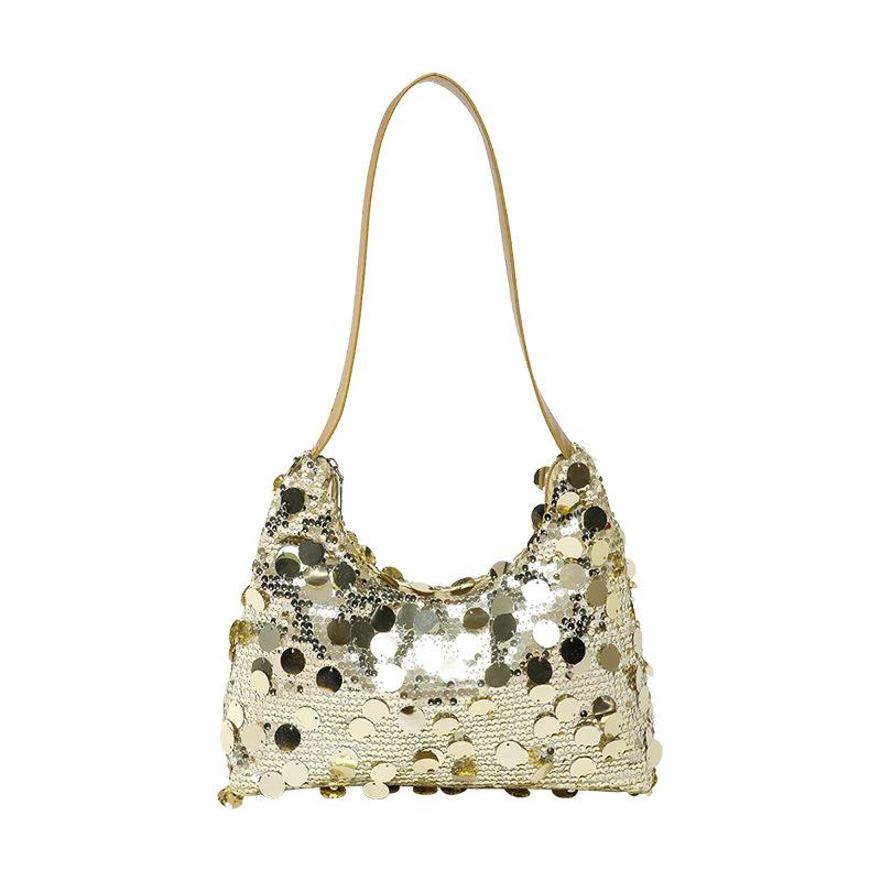 Сумка женская сумка 2025 новая модная сумка через плечо с пайетками большая вместимость повседневная универсальная сумка для ношения в руке сумка подмышкой прилив