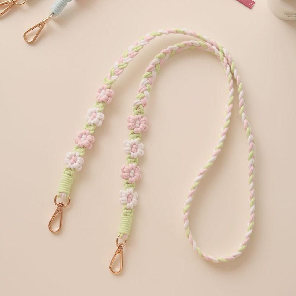 Ручная работа Цветочная плетеная цепочка Сумка против потери Плетеная веревка Плетеная ромашка Подвесная цепочка Шоппинг
