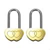 2 шт. замок в форме двойного сердца с гравировкой, устойчивый к ржавчине, романтический замок