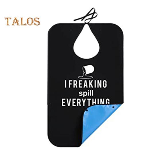 Водонепроницаемые нагрудники для взрослых мужчин с улавливателем крошек со смешным текстом, черные, легко моющиеся, легкие, для защиты одежды во время еды