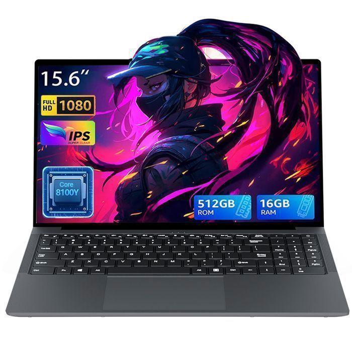Ноутбук-15.6", Intel Core 8100Y(До 3,4 ГГц),16 ГБ ОЗУ 512 ГБ SSD, Windows 11 PRO, WiFi5, HDMI, Ноутбук