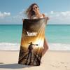 Personalized Bunny Squirrel Hug Beach Towel Microfiber Beach Towel Thin Absorbent for Beach Swimming Yoga Bath Sports. 091065