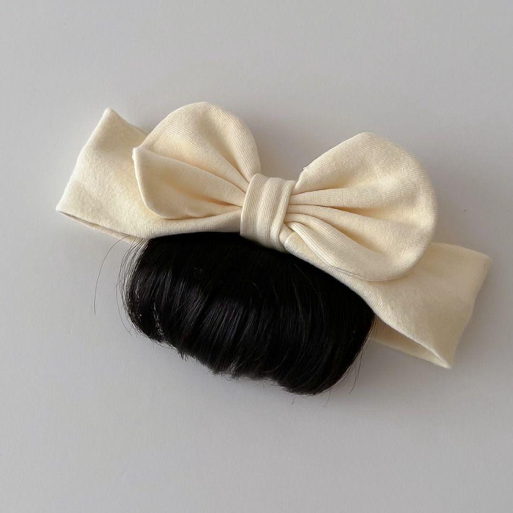 Decor Toddler Neat Bang Princess Wig Headband Baby Bowknot Headband Wig Newborn Baby Headwear