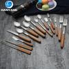 HANYANG креативная деревянная ручка из нержавеющей стали, западный нож и вилка, бытовая гостиничная ложка, рисовая ложка, суповая ложка, десертная ложка