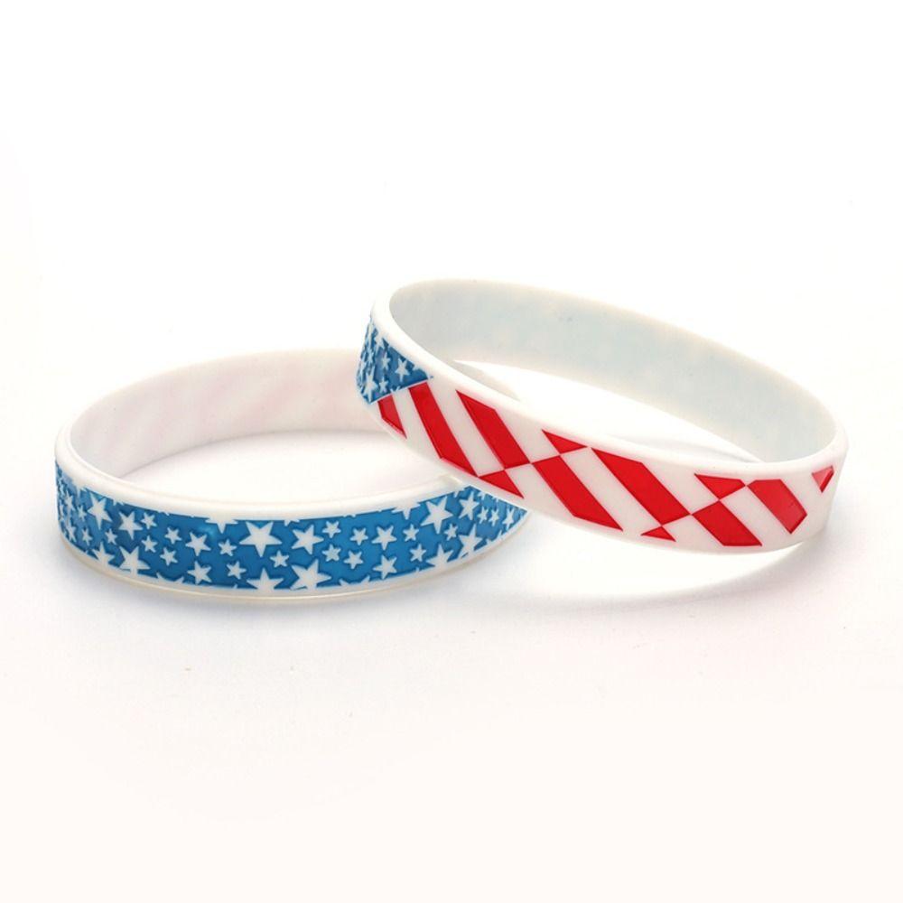 National Flag Silicone Bracelet Printing Sports Football Fan Bracelet Gift Rubber Band Women Men