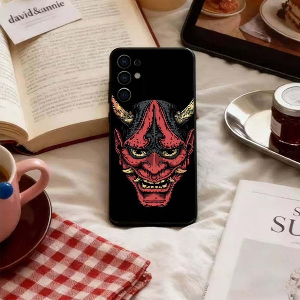Чехол для телефона Hannya Mask для Samsung S25, S24, S21, S22, S23, S30, Ultra, S20, Plus, Fe, Lite, Note, 10, Черный чехол
