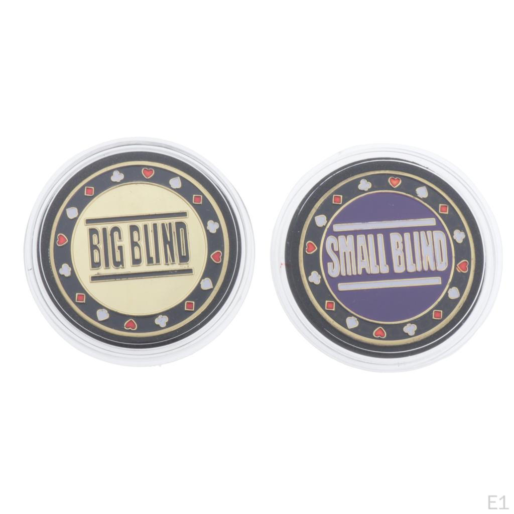 2шт металлические фишки от слепых больших/маленьких поставок для казино