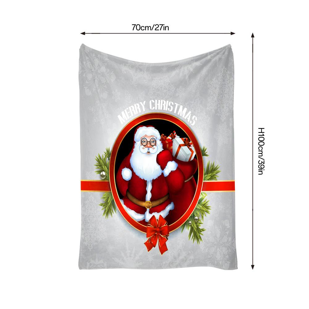Christmas Throw Blanket Cozy Flannel Festive Holiday Decor Gift Santa Claus Reindeer Winter Warm Soft Plush Blanket Home Decorat