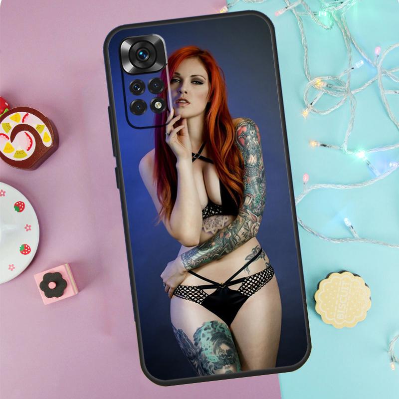 Sexy sleeve tattoo girl Case For Xiaomi Redmi Note 13 Pro 14 9 10 11 12 9S 10S 11S 12S Redmi 14C 10C 12C 13C Cover
