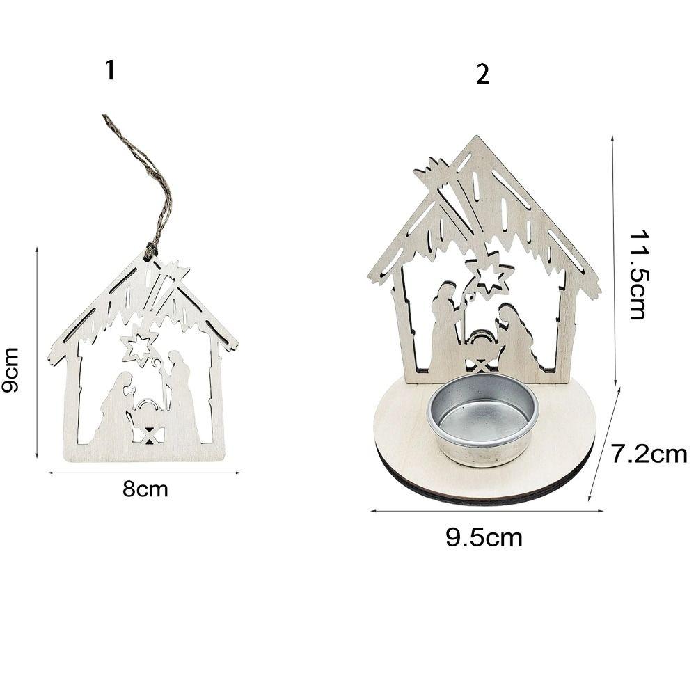 DIY Рождественский Религиозный Кулон Деревянный Украшения Из Деревянной Щепы Религиозный Подсвечник Праздник