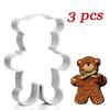 3 Pieces Metal Alloy Cake Cookie Bakeware Mould Fondant Cookie Cutters Biscuit Mold Kitchen Diy Little Bear