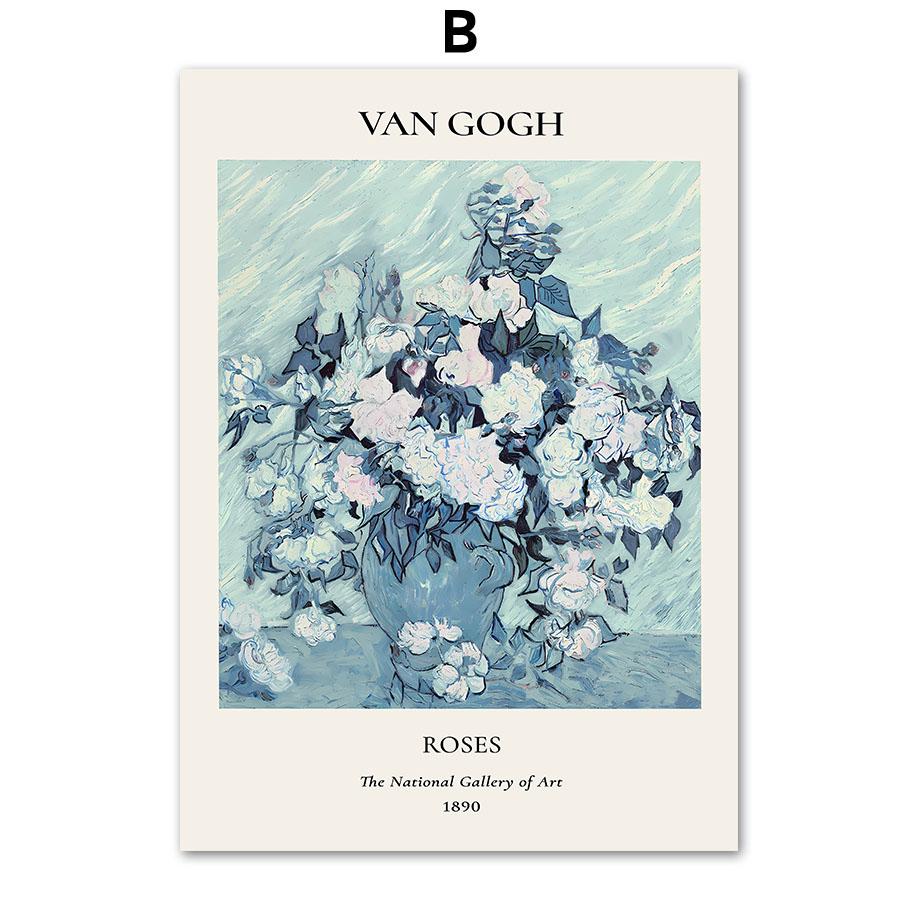 Синий цветочный рынок плакаты и принты Баухаус Уильям Моррис настенная живопись на холсте скандинавская гостиная украшение дома фреска