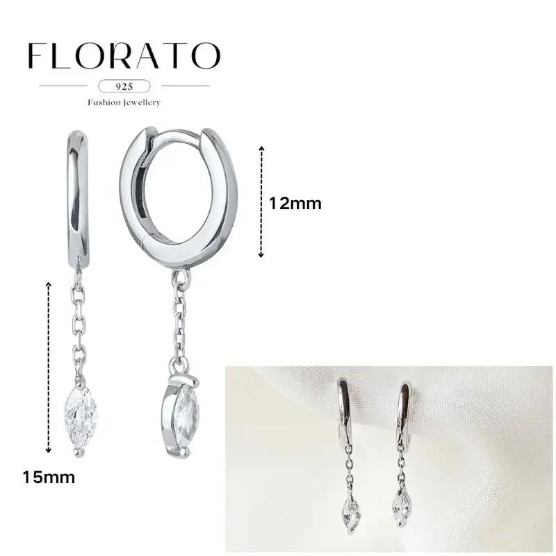 FLORATO серьги из стерлингового серебра 925 пробы серьги-цепочки с подвеской-кисточкой серьги с цирконием серебряные серьги для женщин тренд Роскошные свадебные украшения