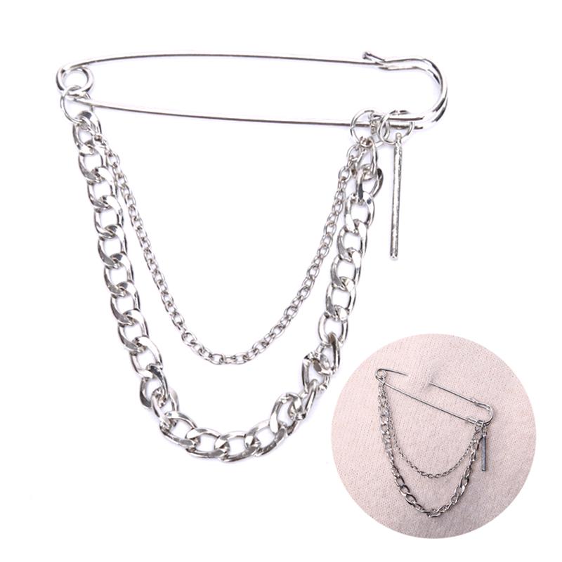 1Pc Unisex Classic Chain Pin Brooches Bf Punk Hip Hop Jewelry Gifts