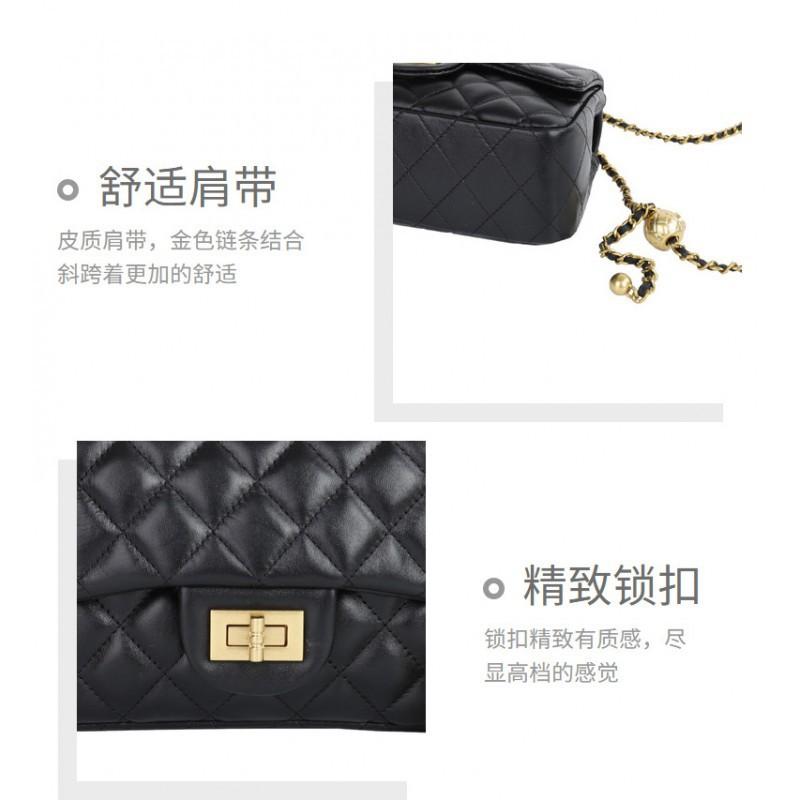 Bag Women's Style Authentic Leather Fashionable Diamond-shaped Square Fat Chain Single-shoulder Crossbody