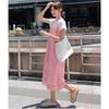 2024 New Women Knitting Lace Dress Sexy Hollow Out Long Vest Summer Style Loose Basic Tops O Neck Tees Dimanaf