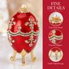 Red Easter Egg Jewelry Box Enameled Finish Decorative Storage Box Durable Jewelry Trinket Box  Home