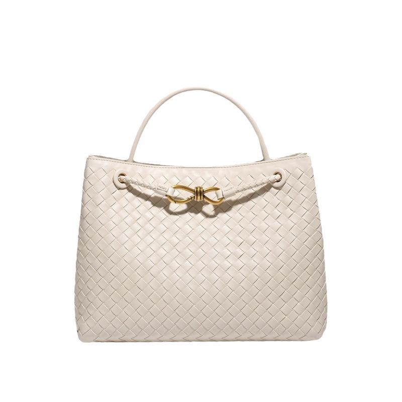 Винтажная плетеная сумка-тоут с металлической пряжкой - Универсальная сумка через плечо и кроссбоди