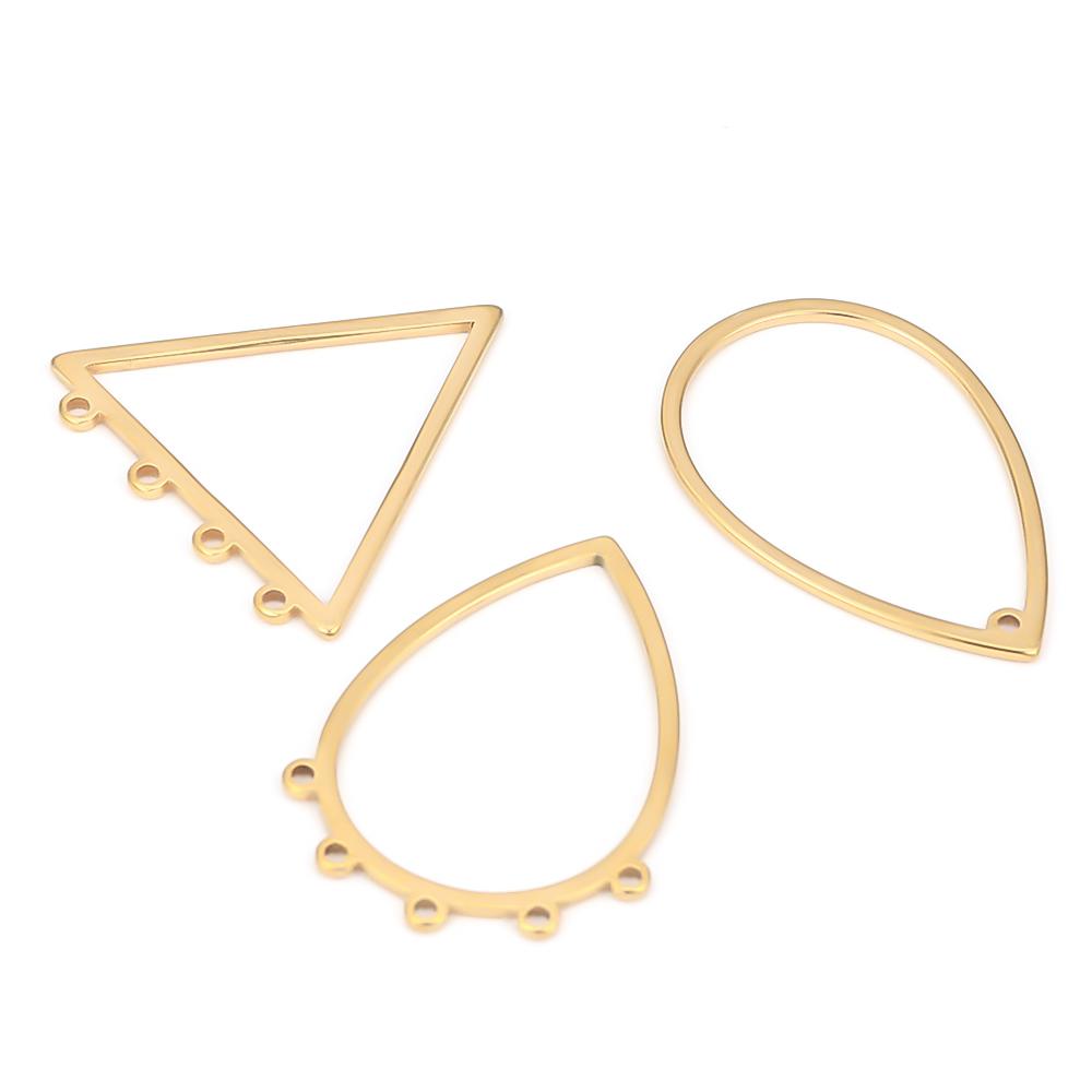 10pcs Stainless Steel Earrings Charms Connectors for DIY Jewelry Making Accessories Ear Hooks Findings Crafts Wires Accessories