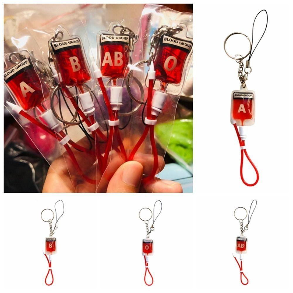 PVC Blood Bag Pendant Type A B O AB Plasma Halloween Blood Pendant  Jewelry Making Gift