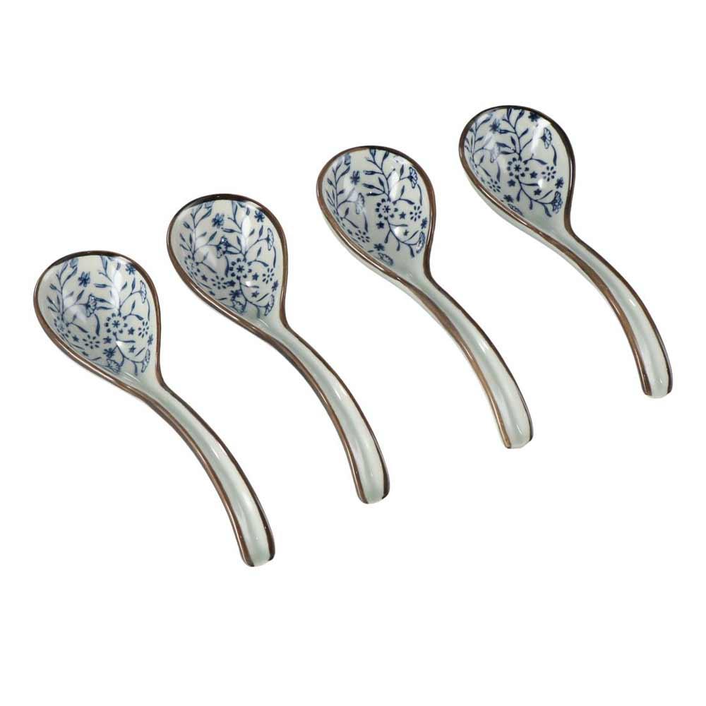 Adults Kids Mixing Eating Japanese Style Ceramic Tableware Kitchen Utensil Soup Spoons Cutlery